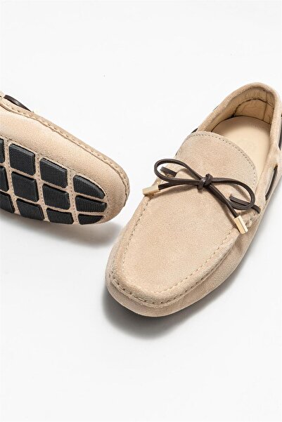 Elle Shoes Μπεζ Δερμάτινα Ανδρικά Casual Παπούτσια