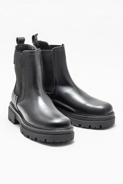 Elle Shoes Μαύρα Δερμάτινα Γυναικεία Casual Μποτάκια