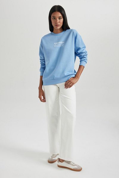 DeFacto Comfortable Cut Crew Neck Thick Sweatshirt - B4448ax23wn
