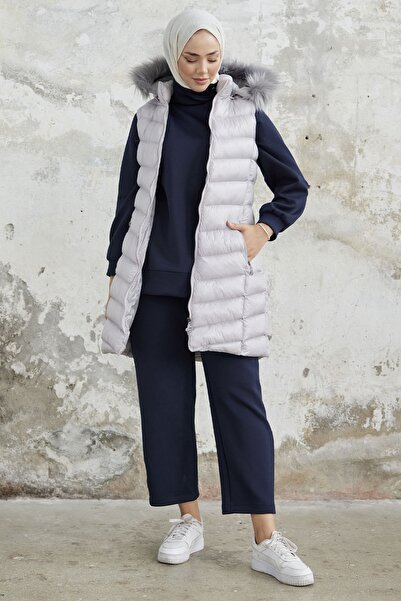 InStyle Γιλέκο Axel Hooded Puffer - Ασημί