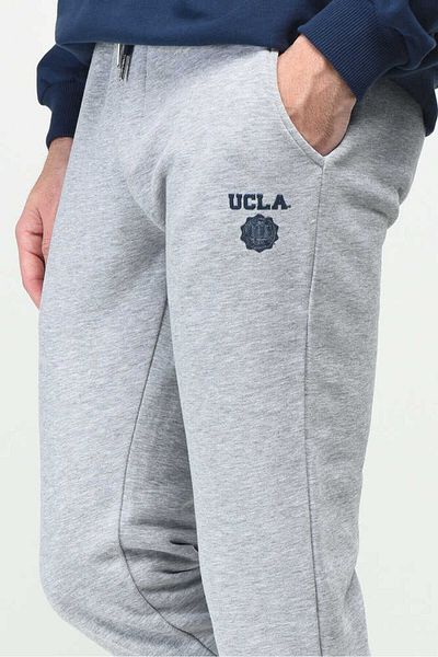 UCLA Pantaloni de trening pentru bărbați, cu croiala termocontractabilă, gri Luskın, cu croiala standard