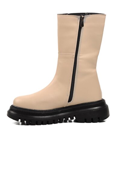 AYAKMOD Mariet Ekru Içi Polarlı Kadın Bot