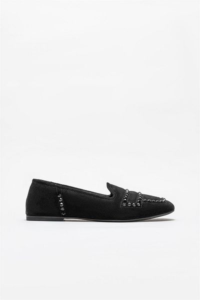 Elle Shoes Black Leather Women's Loafer