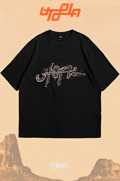 Grove Fashion Tricou oversize unisex cu imprimeu Travis Scott Utopia Design