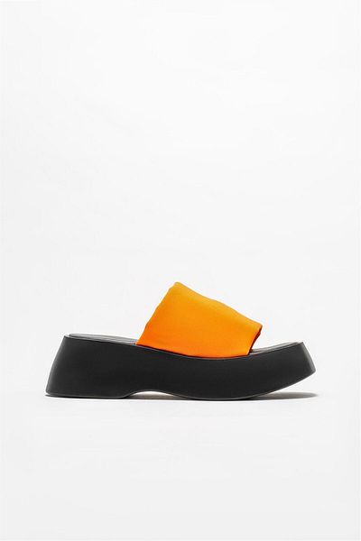 Elle Shoes Orange Women's Wedge Heeled Slippers
