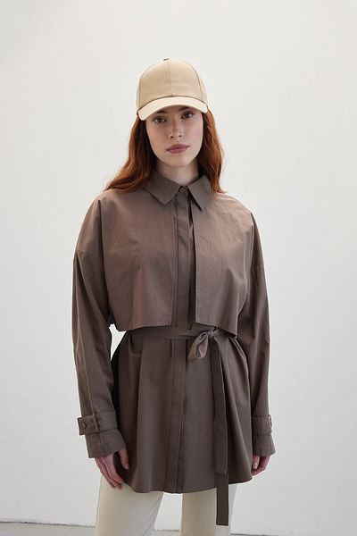 Manuka BELT TRENCH SHIRT BROWN