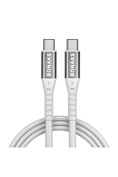 eonaks Samsung, Xiaomi, Huawei Uyumlu Çift Taraflı Typ-c To Type-c Hızlı Şarj Ve Data Kablosu