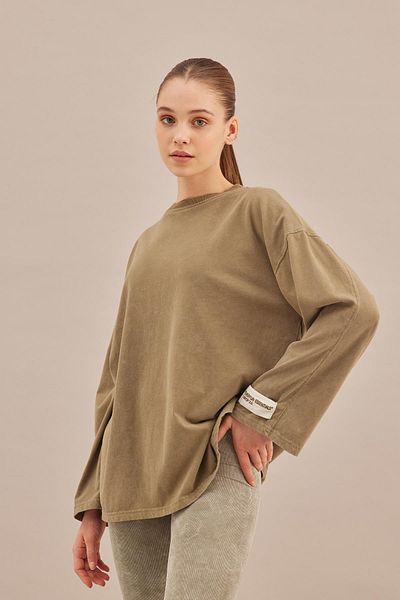 Manuka Oversize-Sweatshirt mit verblasstem Effekt in Khaki