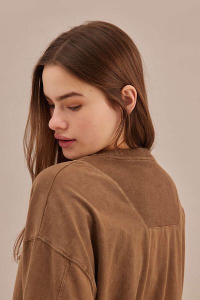 Manuka Oversize-Sweatshirt mit verblasstem Effekt in Braun