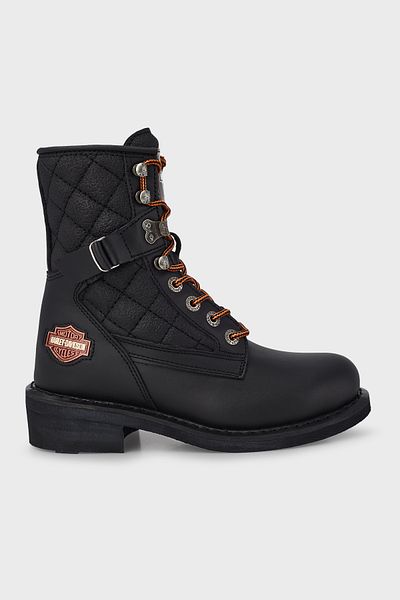 Harley Davidson 025G 100078   Harley-Davidson New Worker Γυναικείες Μπότες ΜΑΥΡΟ // ΛΑΔΙ ΔΕΡΜΑ