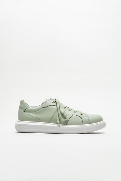 Elle Shoes Mint Green Leather Men's Sneakers