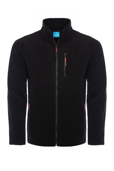 COMBİNE MİCHAİL Fleece cu fermoar complet de culoare neagră, cu 3 buzunare