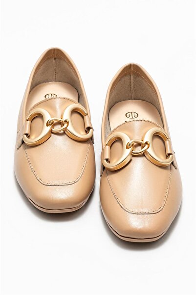 Elle Shoes Naturel Deri Kadın Loafer