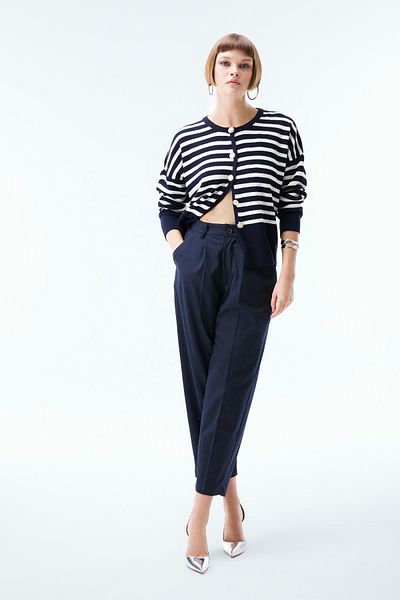 DeFacto Relaxed Cut Striped Crew Neck Cardigan - Thessaloniki A4880ax23wn