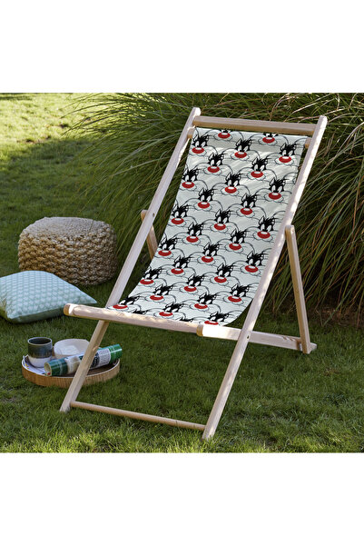 Adawall Home Lisanslı The Sylvester Kedi Katlanır Bahçe Şezlong