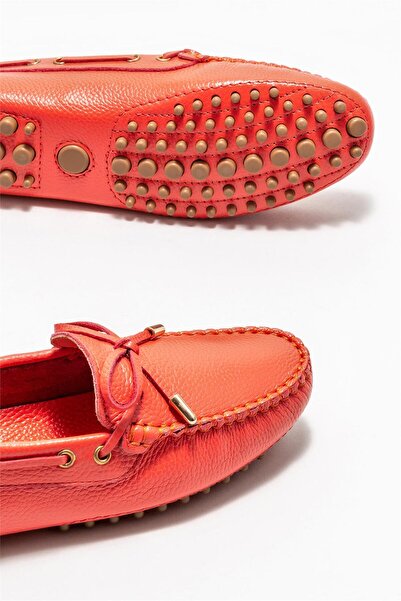 Elle Shoes Red Leather Casual Shoes