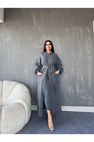 MAY MARA WOMEN'S O-COLLAR DRESS AND LONG CARDIGAN SUIT