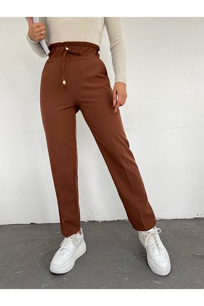 Modamorfo High Waist Lace Detailed Trousers