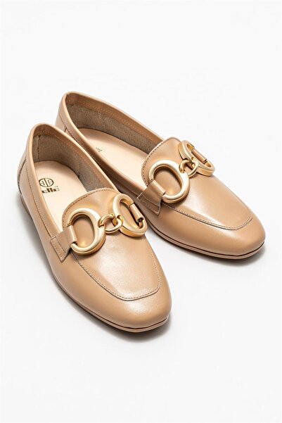 Elle Shoes Naturel Deri Kadın Loafer