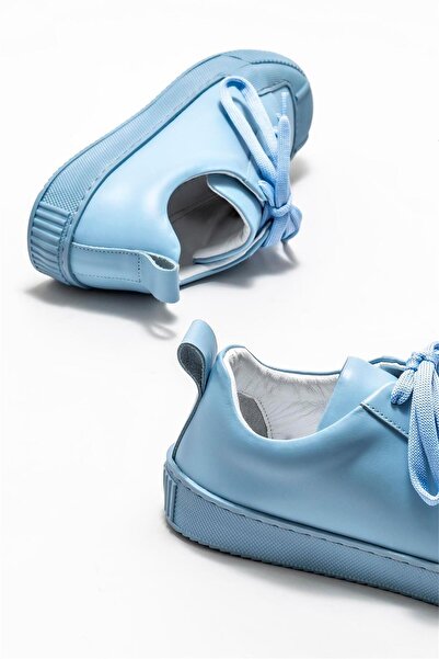 Elle Shoes Mavi Deri Kadın Spor Ayakkabı