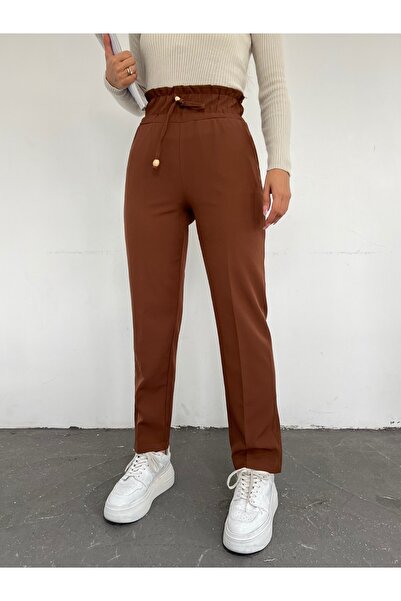 Modamorfo High Waist Lace Detailed Trousers