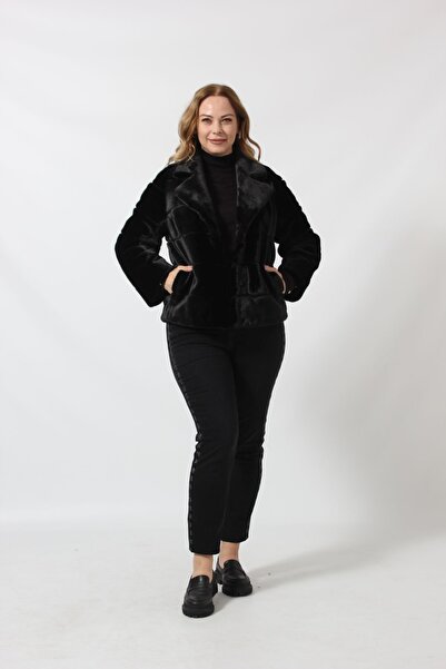 Moda Berray Tüylü Lüks Kısa Mont