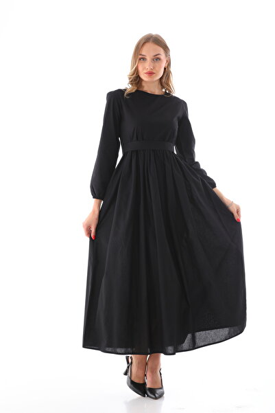 Moda Lippa Rochie hijab neagra cu maneci elastice