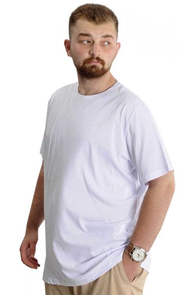ModeXL Tricou pentru bărbați de mărime mare Mode XL cu guler bis fragmentat 23133 alb