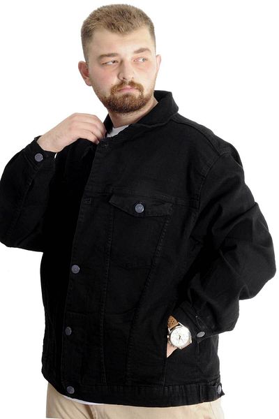 ModeXL Ανδρικό τζιν παλτό Mode XL Plus Size Paris Star 22800 Μαύρο