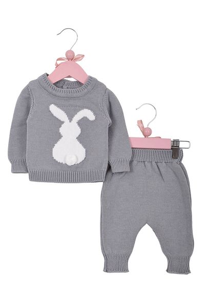 Minora Anthracite Knitwear Rabbit 2-Piece Set