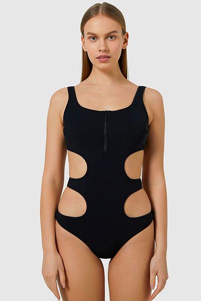 AYYILDIZ 3035 Black Zippered Mayokini