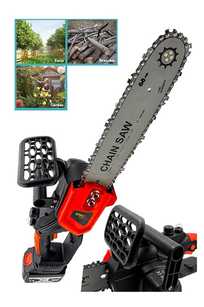 STAXX POWER Yağ Pompalı Metal Dişli Şanzuman 58V 10AH x2Akülü Dal Kesme Budama Testere Bıçkı Makinesi Uzun Pala