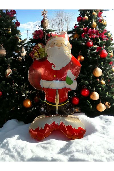 Happyland Christmas Footed Santa Balloon Large Size Christmas Ornaments Santa Claus Shaped Balloon 100cm