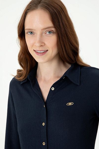 U.S. Polo Assn. Cămașă tricotată de damă bleumarin