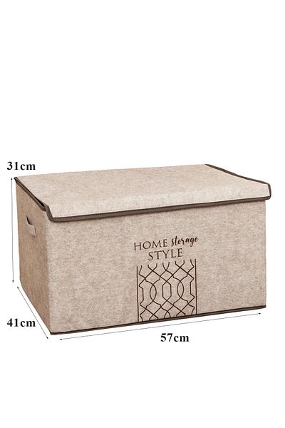 Emir-AYDIN 3 PCS Multi-Purpose Mega Box Storage with Felt Lid 57x41x31 Cm
