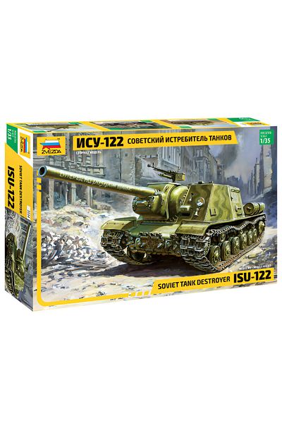 Zvezda 1/35 Isu-122 Plastic Tank Model Kit, Disassembled Hobby Set