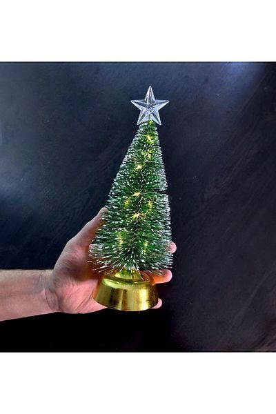 CajuArt Decorative Led Lighted 25 cm Artificial Pine Tree Christmas Decor Ornament