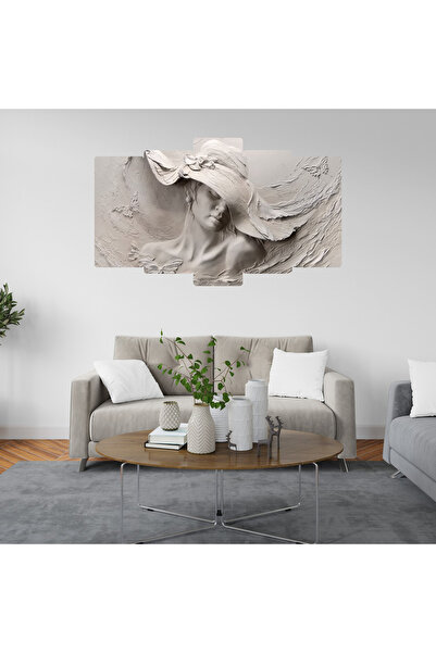 fabriflow exclusive 3 Boyutlu Silüet Temalı 5 Parçalı Mdf Tablo