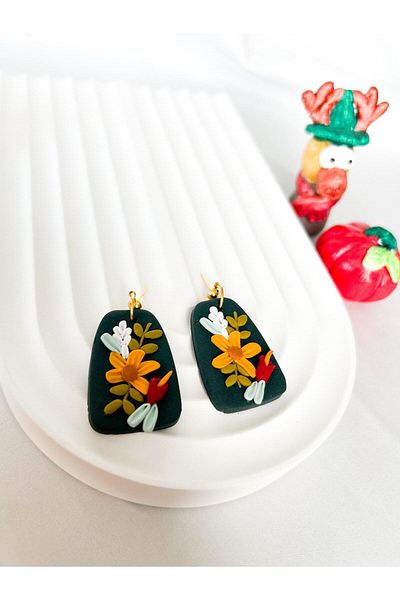 TREND Colorful Floral Minimal Polymer Clay Earrings
