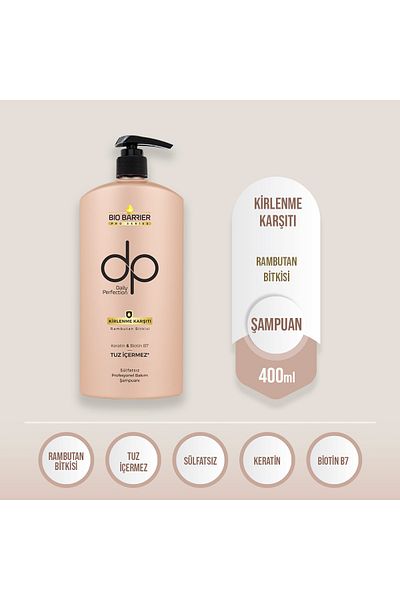 dp Daily Perfection Bio Barrier Anti-Fouling Shampoo 400 ml - Natural Protection and Shine