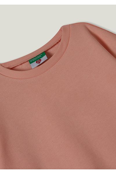 United Colors of Benetton Светлорозов суичър за момиче