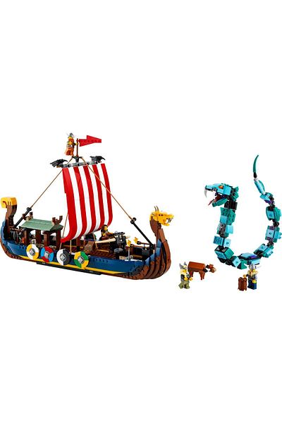 LEGO ® Creator 3 in 1 Viking Ship and Midgard Serpent 31132-For Ages 9 and Up Ship and Wolf Inside