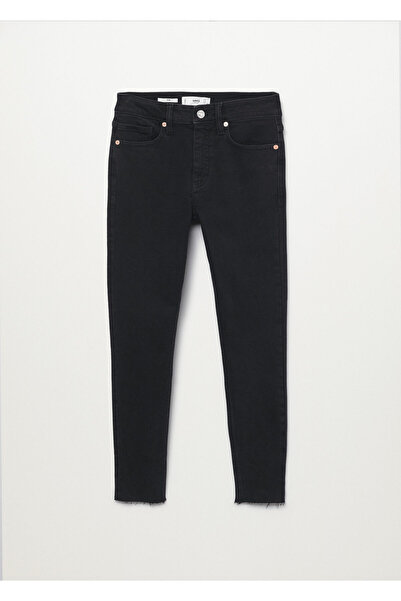 MANGO Woman Kadın Siyah denim Kısa Paçalı Skinny Jean Pantolon