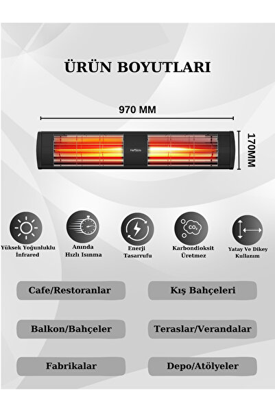 HOTTABLE Supreme 4000 Watt Su Geçirmez Dış Mekan Isıtıcı
