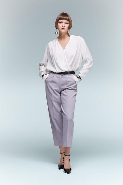 DeFacto Regular Fit Wrap Collar Satin Long Sleeve Blouse B0756ax23au
