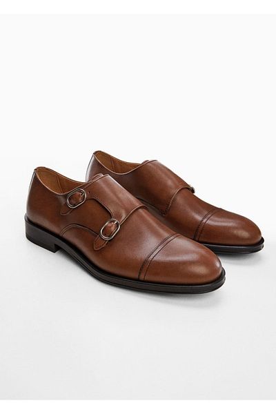 MANGO Man Monk-Schuhe aus Leder mit Schnalle