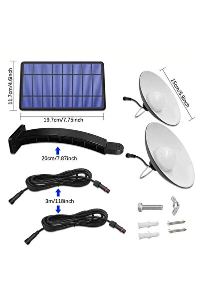 exeo Solar Led Aydınlatma Güneş Enerjili 2 Li Lamba Sarı Işık