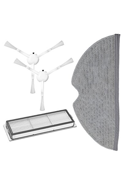Parmis Compatibil Xiaomi Mijia Mop 1c 2c 1t Mi 2pro+ Dreame F9 Robot Aspirator Filtru Hepa Pânză de mop Perie laterală 2 buc