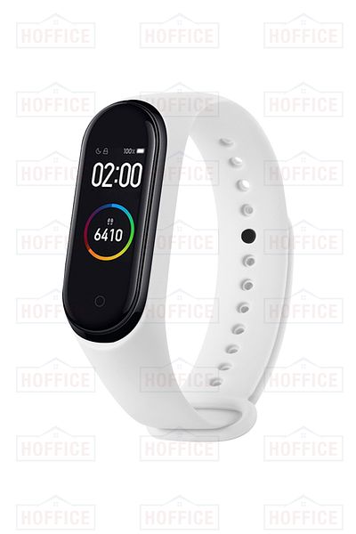 HOFFICE سوار سيليكون عالي الجودة متوافق مع Xiaomi Mi Band 3 و4 (السوار فقط) (أبيض)