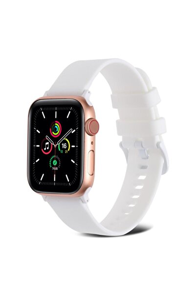 Techmaster Apple Watch 5 6 7 8 9 38mm 40mm 41mm Uyumlu Point Silikon Kordon